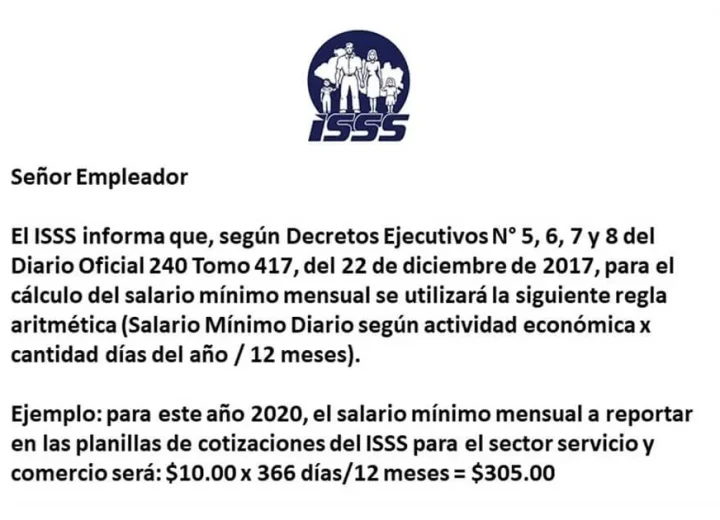 Cálculo neto: descuentos de AFP, ISSS y renta sobre el salario mínimo bruto