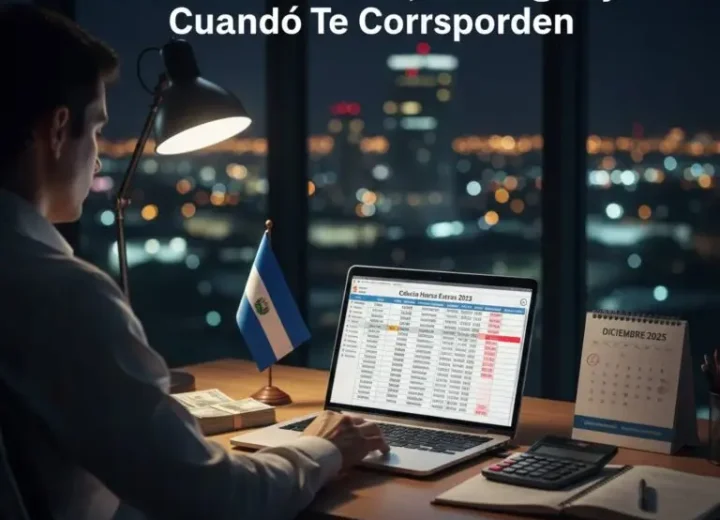 </strong> El artículo detalla los porcentajes de recargo legal establecidos en el Código de Trabajo salvadoreño para las horas extraordinarias, incluyendo las diferencias entre horas diurnas, nocturnas y en días de descanso, con proyecciones aplicables al año 2026.</li></p>

<p><li><strong>Documento PDF sobre derechos y obligaciones del trabajador en el reclamo de horas extras.</strong> Se menciona la disponibilidad de una guía en formato PDF que compila los derechos del empleado para exigir el pago de horas extras y las obligaciones del empleador, incluyendo los pasos para presentar una denuncia formal ante el Ministerio de Trabajo.</li></p>

<p><li><strong>Marco normativo municipal y su relación con el pago de horas extras.</strong> El artículo analiza cómo el marco normativo municipal, disponible en portales de transparencia como el de San Salvador, regula las jornadas laborales y establece sanciones para las entidades públicas que incumplan con el pago de horas extras a sus trabajadores.</li></p>

<p><li><strong>Canales de denuncia del Ministerio de Trabajo de El Salvador en redes sociales.</strong> Se explica que el Ministerio de Trabajo utiliza su página oficial de Facebook para difundir información sobre el proceso de reclamo de horas extras, publicar formatos de solicitud y anunciar jornadas de asesoría legal gratuita para los trabajadores afectados.</li></ol>